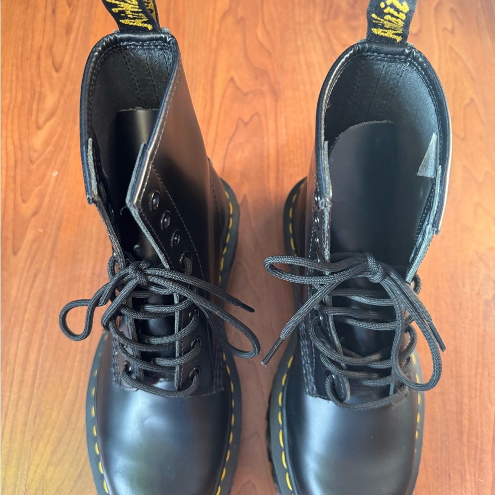 Dr. Martens Smooth Black Platform Boots